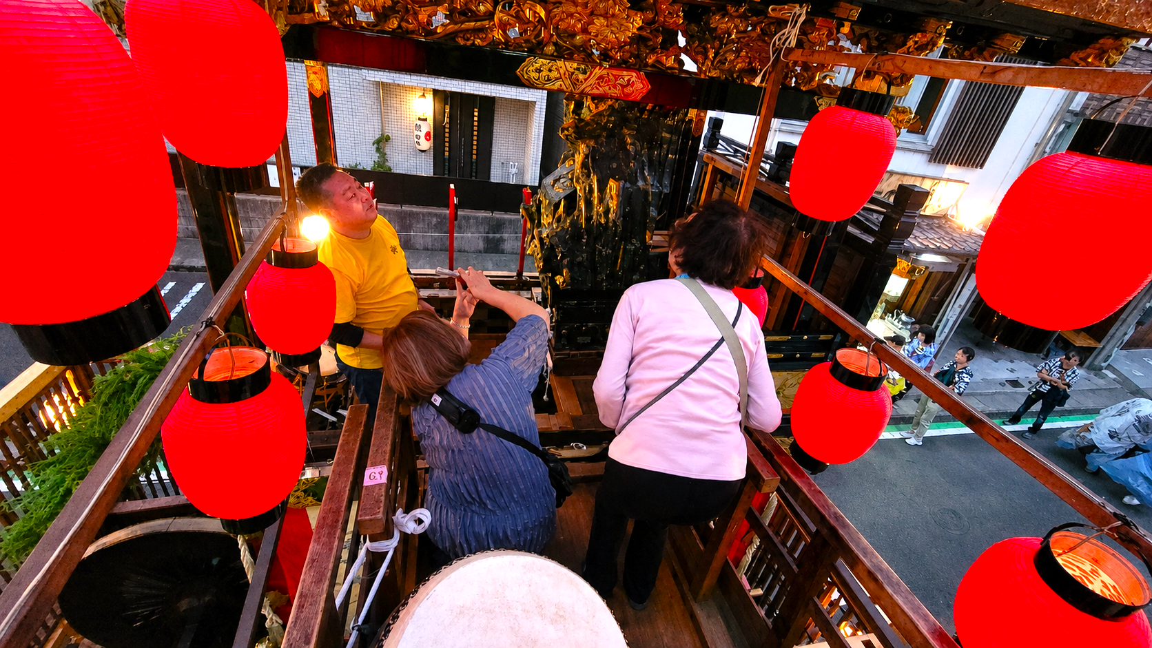 大津祭 会所から曳山へ続く渡り廊下